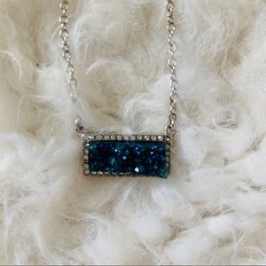 Blue and silver rock necklace